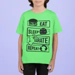 EAT SLEEP KARATE REPEAT gyermek póló