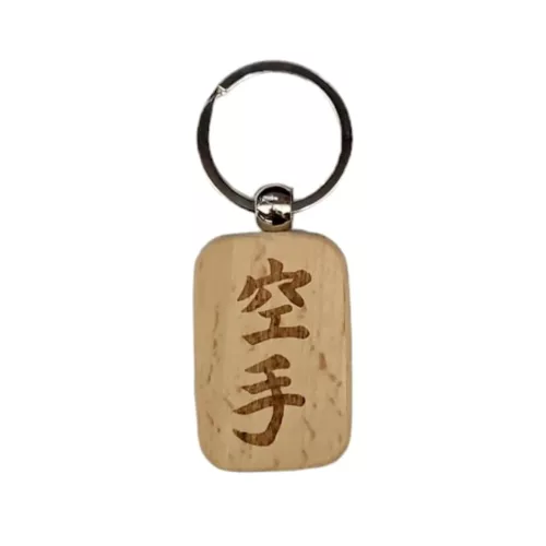 Karate fa kulcstartó japán szimbólumokkal