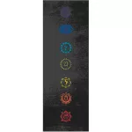 GAIAM jóga matrac, fekete, chakra mintás (6 mm)