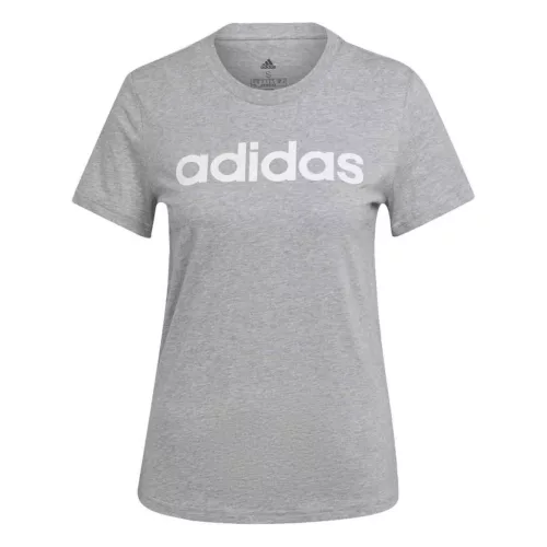 adidas női póló- világosszürke, fehér logóval