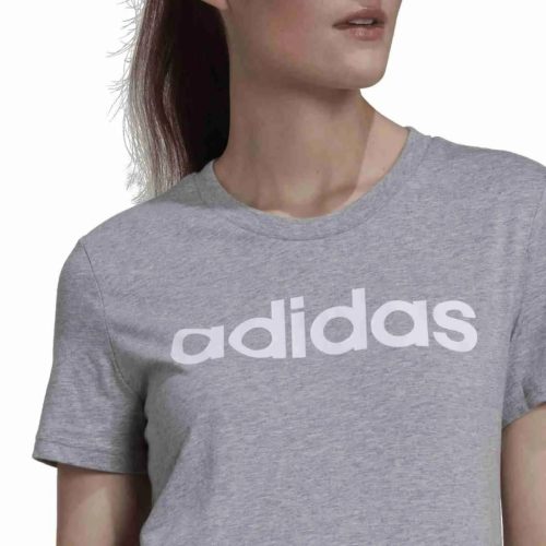 adidas női póló- világosszürke, fehér logóval