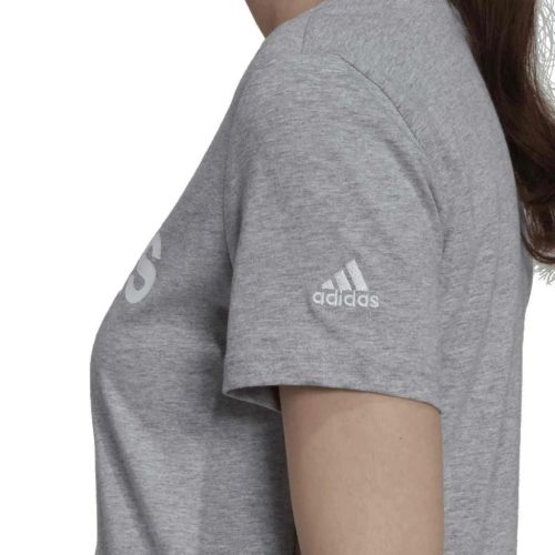 adidas női póló- világosszürke, fehér logóval