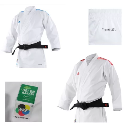 Karate ruha (kumite) - piros-kék vállú - Adilight PrimeGreen - ADIDAS - WKF approved 