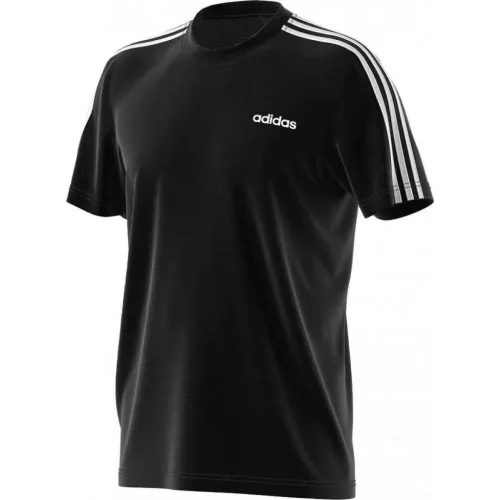 adidas fekete póló, fehér vállcsíkokkal