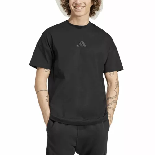 Adidas MINIMAL - Fekete pamut póló 