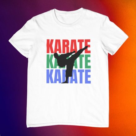 Karate mintás póló - fehér 