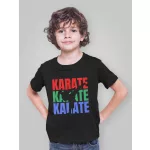Karate mintás póló - fehér /fekete