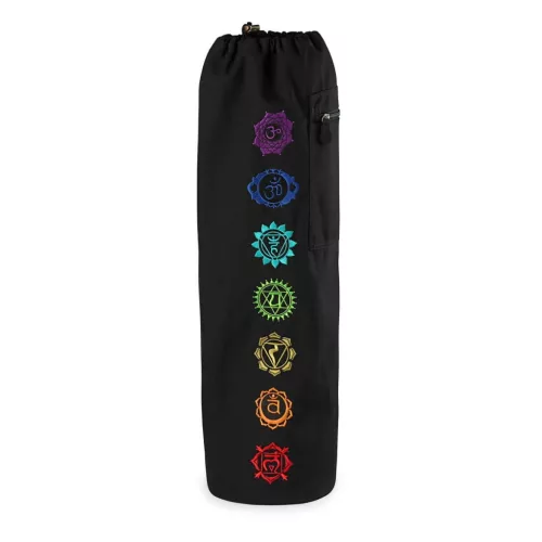 GAIAM jóga matrac zsák, fekete, chakra mintával